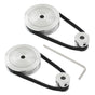 2Pcs Set GT2 Synchronous Wheel 20&60 Teeth 5mm Bore Aluminum Timing Pulley with 2Pcs Length 200mm Width 6mm Belt