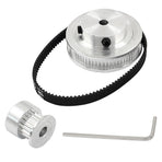 2Pcs Set GT2 Synchronous Wheel 20&60 Teeth 5mm Bore Aluminum Timing Pulley with 2Pcs Length 200mm Width 6mm Belt