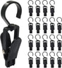 20 Pack Super Strong Swivel Hanging Hooks, Laundry Clips Plastic Clothes Pins Beach Towel Clips, 360° Rotating Curtain Clips for Home Office & Workshop/Clothing Store/Closet, 4.3-inch(Black)