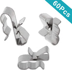 60pcs Solar Panel Cable Clips Trailer Wire Clips Stainless Steel, 0.85" / 22mm Length