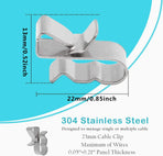60pcs Solar Panel Cable Clips Trailer Wire Clips Stainless Steel, 0.85" / 22mm Length