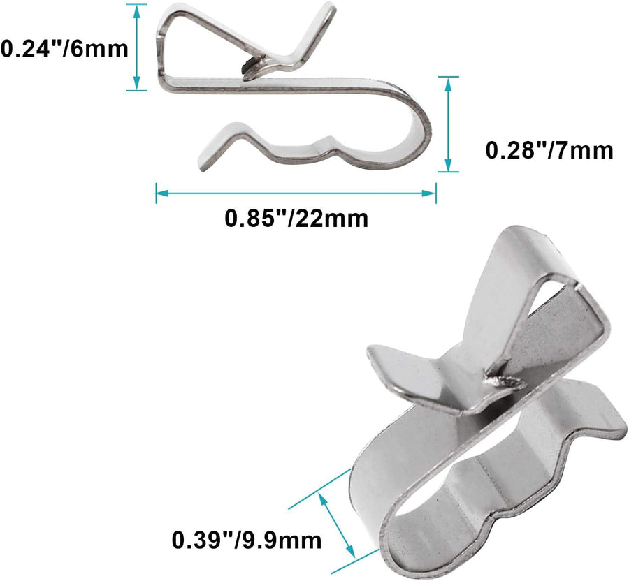 60pcs Solar Panel Cable Clips Trailer Wire Clips Stainless Steel, 0.85" / 22mm Length