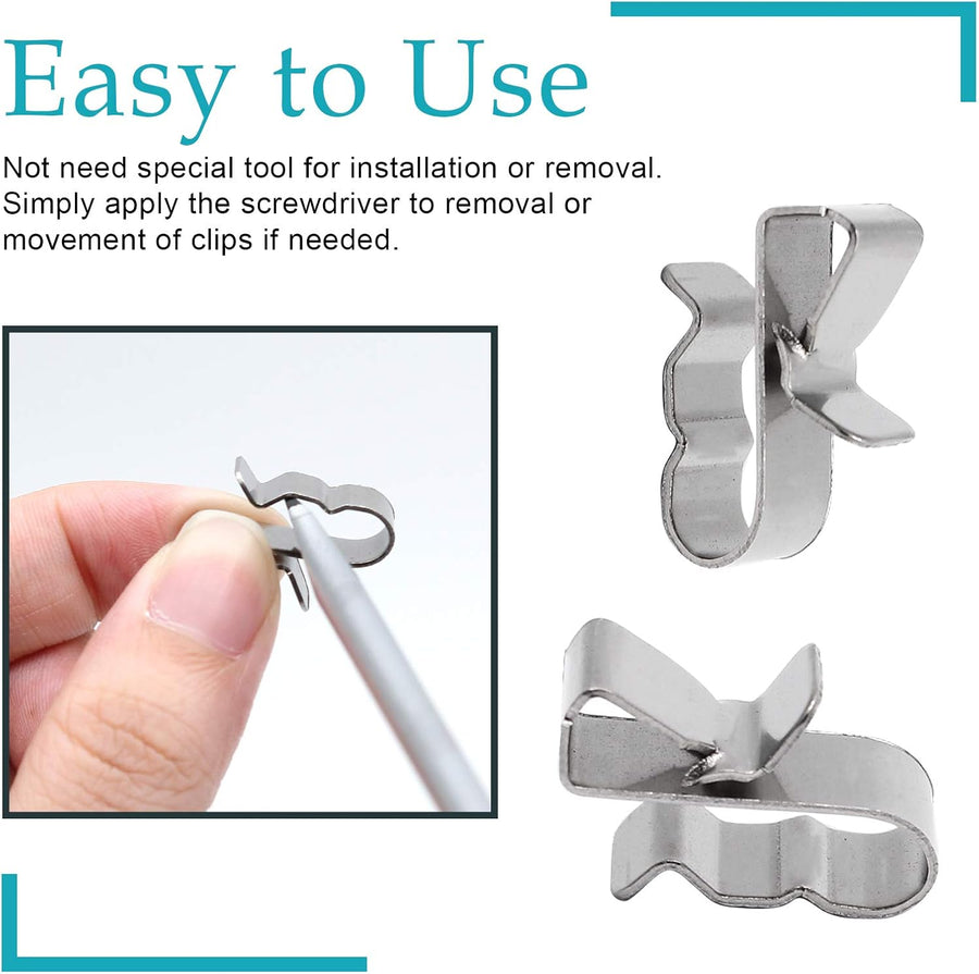 60pcs Solar Panel Cable Clips Trailer Wire Clips Stainless Steel, 0.85" / 22mm Length