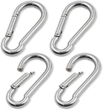 4Pack 2 inch Flag Pole Snap Clip Hooks Flagpole Attachment Spring Snap Hook Stainless Steel Carabiner Clips Heavy Duty Quick Link Carabiners for Indoor & Outdoor