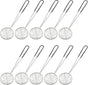 10 Pack Stainless Steel Spider Strainer Spoon, 2.5 Inch Mini Wire Skimmer Colander Small Ladle, Hot Pot Strainer Scoops for Home/Tortellini and Meatball(Black)