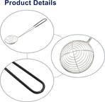 10 Pack Stainless Steel Spider Strainer Spoon, 2.5 Inch Mini Wire Skimmer Colander Small Ladle, Hot Pot Strainer Scoops for Home/Tortellini and Meatball(Black)