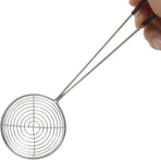10 Pack Stainless Steel Spider Strainer Spoon, 2.5 Inch Mini Wire Skimmer Colander Small Ladle, Hot Pot Strainer Scoops for Home/Tortellini and Meatball(Black)