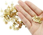 100 PCS 11mm x 17mm Gold Flat Head Thumb Tacks, Upholstery Tacks Pushpin for Furniture Decor