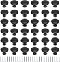 36 Pack Round Cabinet Knobs 1.05 Inch Drawer Pulls with Screws for Kitchen Cabinet Knobs Dresser and Door Handles Knob, Black