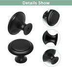 36 Pack Round Cabinet Knobs 1.05 Inch Drawer Pulls with Screws for Kitchen Cabinet Knobs Dresser and Door Handles Knob, Black