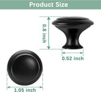36 Pack Round Cabinet Knobs 1.05 Inch Drawer Pulls with Screws for Kitchen Cabinet Knobs Dresser and Door Handles Knob, Black