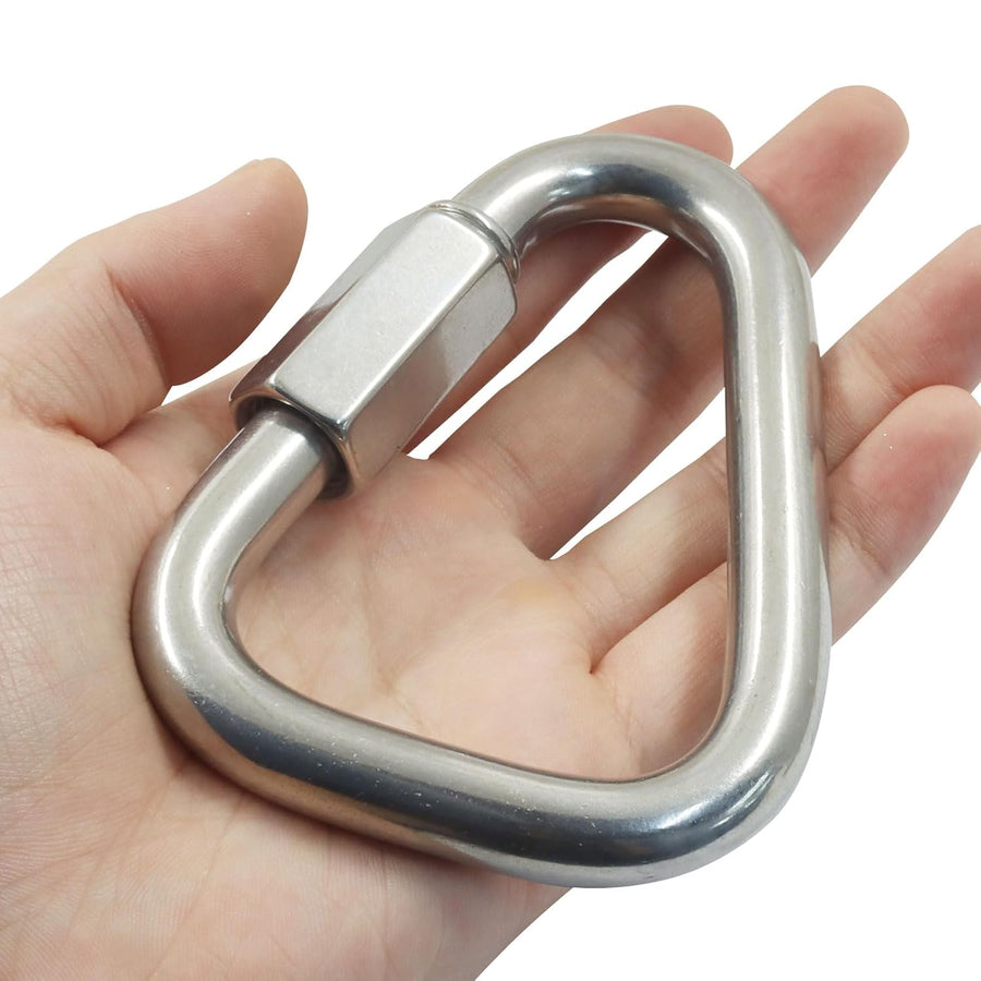 4.1 Inch Delta Quick Link, Stainless Steel Triangle Quick Connector M12 Heavy Duty Chain Connector (1 Pack, 2517 Lbs Capacity)