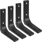 4 Pack Wall Shelf Brackets, 4 x 4 Inch Heavy Duty Shelf Support Bracket, Floating Shelf Bracket L Bracket Corner Brace Support Decorative Joint Angle Bracket, Matte Black
