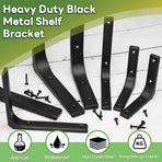 4 Pack Wall Shelf Brackets, 4 x 4 Inch Heavy Duty Shelf Support Bracket, Floating Shelf Bracket L Bracket Corner Brace Support Decorative Joint Angle Bracket, Matte Black