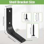 4 Pack Wall Shelf Brackets, 4 x 4 Inch Heavy Duty Shelf Support Bracket, Floating Shelf Bracket L Bracket Corner Brace Support Decorative Joint Angle Bracket, Matte Black