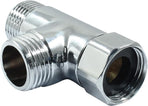 G1/2" 3 Way Diverter Valve, Solid Brass Tee Adapter Connection for Bath Shower Arm, Bidet Sprayer Faucet (Silver)