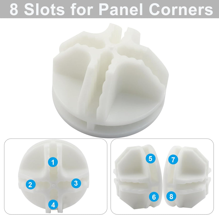 32 Pack White Plastic Cube Connectors, Wire Grid Cube ABS Connectors Modular Closet Storage Organizer, DIY Wire Shelves for Home/Office