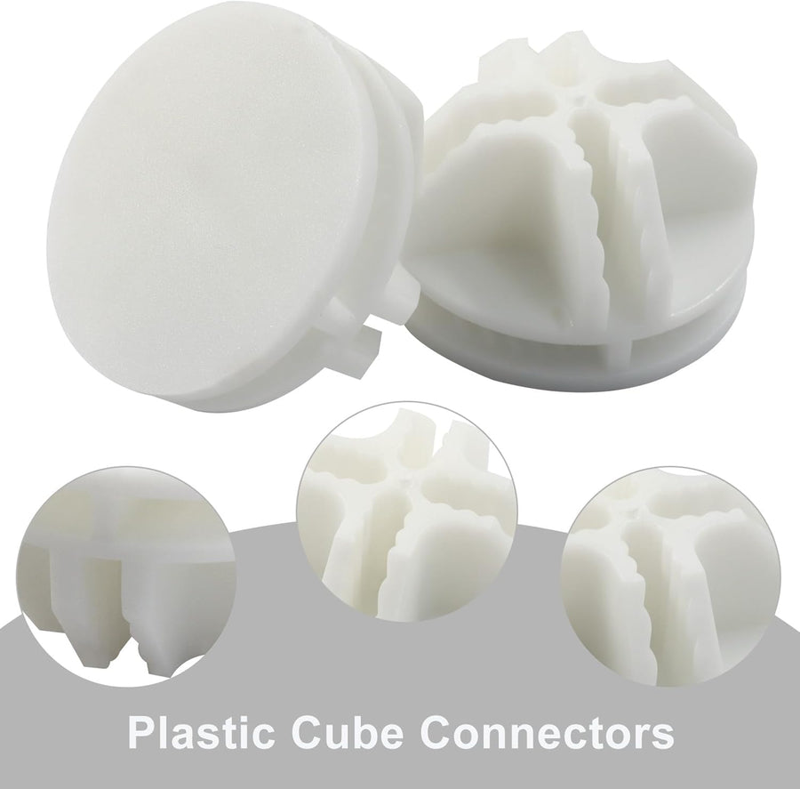 32 Pack White Plastic Cube Connectors, Wire Grid Cube ABS Connectors Modular Closet Storage Organizer, DIY Wire Shelves for Home/Office