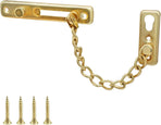 Heavy Duty Door Chain Lock with Mounting Screws, Stainless Steel Door Chain Guard for Front Doors, Pet Safe (Gold, 1 Pack)