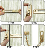 Heavy Duty Door Chain Lock with Mounting Screws, Stainless Steel Door Chain Guard for Front Doors, Pet Safe (Gold, 1 Pack)