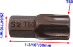 T60 Torx Screwdriver Bit Set 6 Point Star Bits with Hex Shank for Power Screwdriver Drill Impact Driver -8pcs