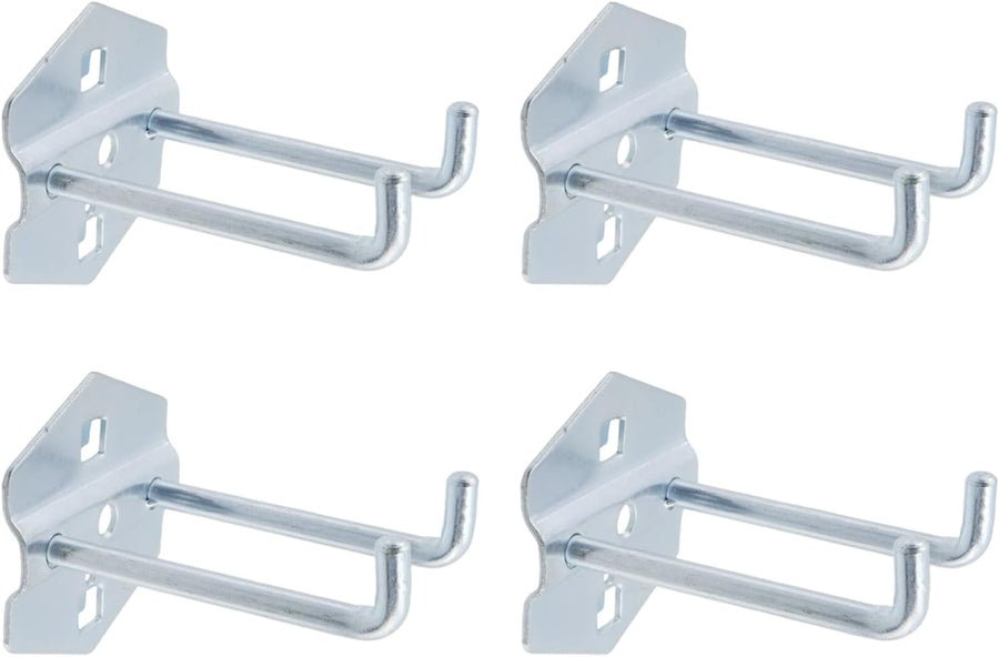 Pegboard Hooks Heavy Duty Metal Steel 3/8" Square Hole Peg Hooks Suitbale for 1.5" Spaced Pegboards Double Arm Wall Hooks for Organizing Tools in Home or Garage 3-inch Length -6pcs