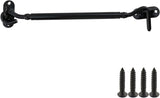 Gate Latch Hook and Eye Latch for Door Barn Door Lock Stainless Steel Door Latch for Shutters Window Shed Cabinet Black 8-inch Length - 2pcs - Side View