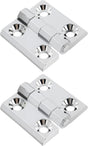 Butt Hinge Zinc Alloy Door Hinge Polished Chrom Silver Residential Bed Room Hinge for Doors Hardware 2.36" x 2.36" -2pcs
