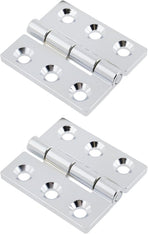 Butt Hinge Zinc Alloy Cabinet Hinges Polished Chrom Silver Residential Bed Room Hinge for Doors Hardware 2.56" x 2.16" -2pcs