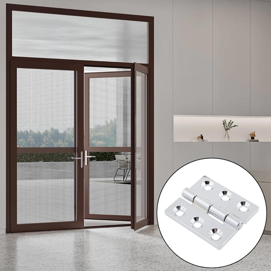 Butt Hinge Zinc Alloy Cabinet Hinges Polished Chrom Silver Residential Bed Room Hinge for Doors Hardware 2.56" x 2.16" -2pcs