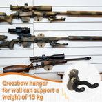 2 Pcs Crossbow Hanger for Wall Vertical Rack Wall Mount Metal Gun Holder Compound Bow Hanger Holder Displays Rack Shotgun Hooks Rifle Storage Securely Holds Airsoft Firearm