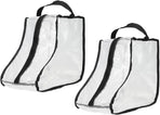 2Pack Boot Storage Bag Portable, PVC Shoe Storage Bag with Zipper Clear Boots Cover Protector Bag for Short Boots and Short Boots Storage Travel and Daily Use, Black Tall