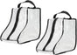 2Pack Boot Storage Bag Portable, PVC Shoe Storage Bag with Zipper Clear Boots Cover Protector Bag for Short Boots and Short Boots Storage Travel and Daily Use, Black Tall