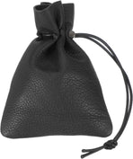 1 Pcs Drawstring Bag, Leather Coin Purse, Change Purse for Women, Men's Leather Bag, for Jewelry, Keys, Coin Storage(Black)