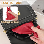 1 Pcs Drawstring Bag, Leather Coin Purse, Change Purse for Women, Men's Leather Bag, for Jewelry, Keys, Coin Storage(Black)
