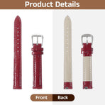 Quick Release Genuine Leather Watch Band Embossed Pattern Leather Watch Strap Replacement for Men Women