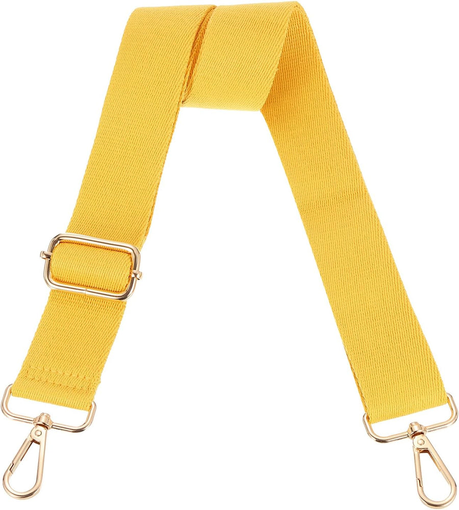 Wide Shoulder Strap, 3.8cm Adjustable Purse Strap Replacement Crossbody Strap for Shoulder Bag Handbag, Ginger Yellow, Light Gold Pull Core Buckle