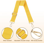 Wide Shoulder Strap, 3.8cm Adjustable Purse Strap Replacement Crossbody Strap for Shoulder Bag Handbag, Ginger Yellow, Light Gold Pull Core Buckle