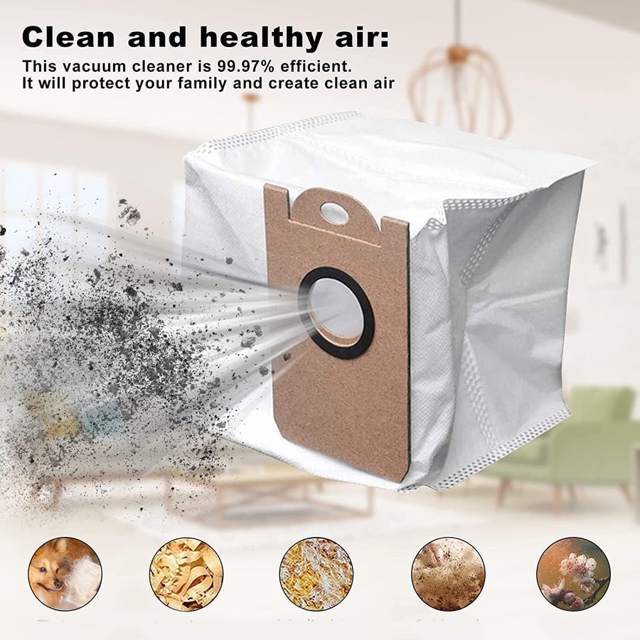 6 Pack Dust Bags for iHome AutoVac Nova Self Empty Robot Vacuum Replacement Accessory Parts