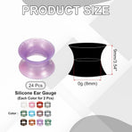 Silicone Ear Gauge, Flexible Ear Tunnels Plugs Double Flared Earring Stretchers Expander for Women Men