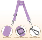 Wide Shoulder Strap, 2.5cm Adjustable Purse Strap Replacement Crossbody Strap for Shoulder Bag Handbag, Light Purple, Black Pull Core Buckle