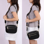 Wide Shoulder Strap, 2.5cm Adjustable Purse Strap Replacement Crossbody Strap for Shoulder Bag Handbag, Light Purple, Black Pull Core Buckle