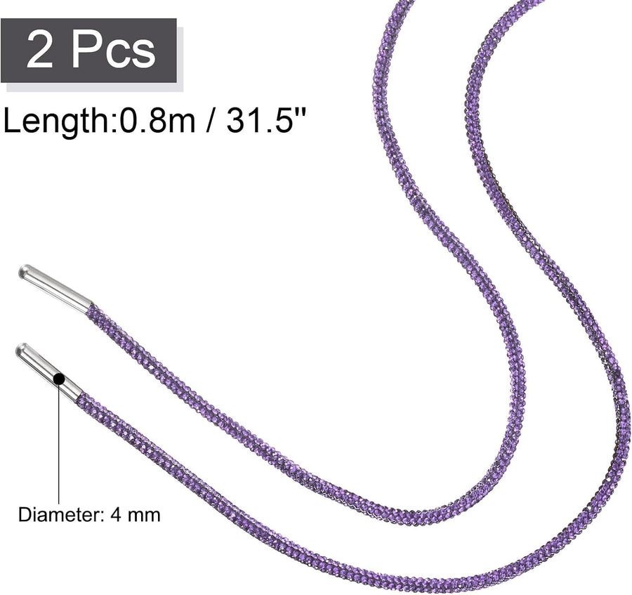 Rhinestone Shoe Lace Bling Glittered Ropes Drawstring Cords Replacement for Sweatpants Hoodie