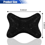 2PCS Car Neck Pillow for Driving Seat, Bling Crystal Rhinestone Diamond Comfortable Headrest Cushion, Head Rest Neck Support Relax, Car Interior Accessories for Women Girly (Black)