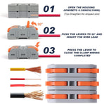 Lever Wire Connectors Kit 34PCS Quick Connect Wire Splice Conductor Compact Connectors Inline Wiring Splices Terminals