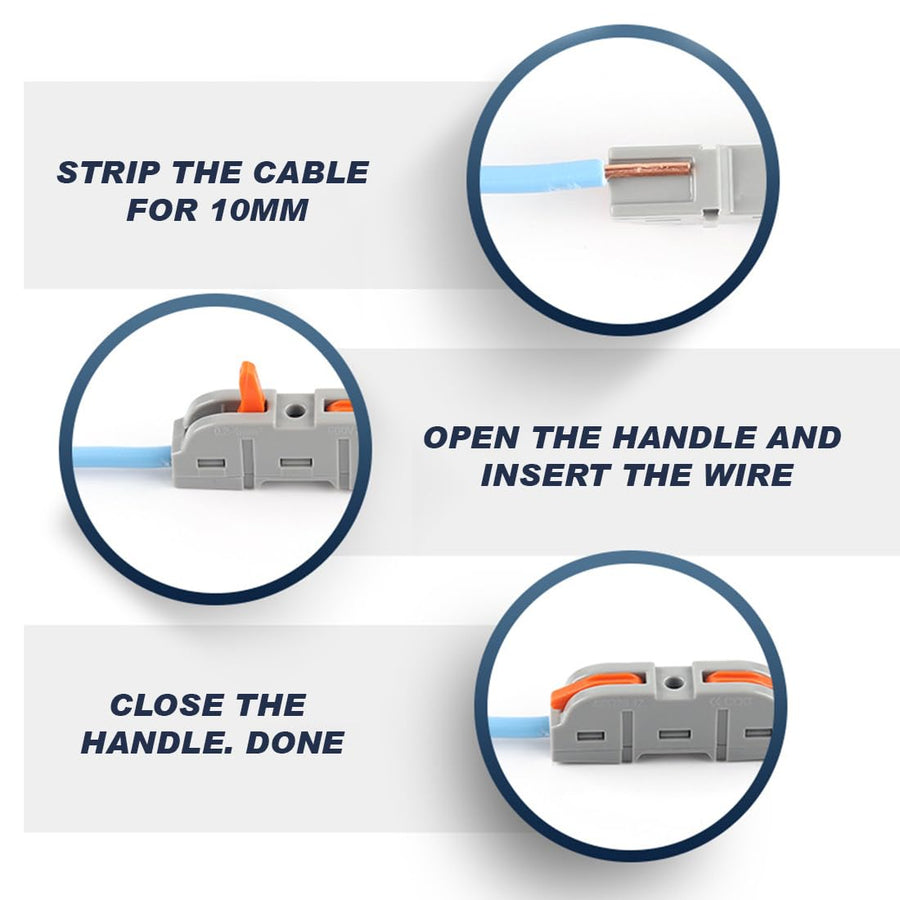 Lever Wire Connectors Kit 34PCS Quick Connect Wire Splice Conductor Compact Connectors Inline Wiring Splices Terminals