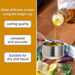 3/4 Cup (180ml, 6oz) Stainless Steel Measuring Cups Measure Scoop for Cooking Baking Coffee, Dishwasher Safe, Metric and US Measurement