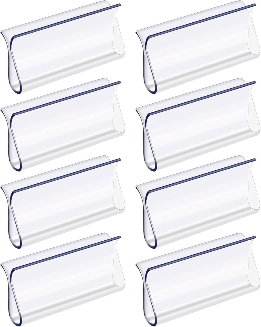 8 Pack Roller Window Shades Pulls, Clear Plastic Window Shades Hem Grips Handles R Type Windows Blinds Shade Pull Down Replacement Accessories for Roller Blinds, Home, Rv, Office, Hotel