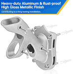 Flag Pole Holder,  Flag Pole Brackets Mount Outside House Heavy-Duty Aluminum Metal Rust Proof Bracket 1" Inner Diameter 2 Positions with Hardwares for Outdoor Wall Mounting Porch( Silver-1 Pack)
