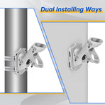 Flag Pole Holder,  Flag Pole Brackets Mount Outside House Heavy-Duty Aluminum Metal Rust Proof Bracket 1" Inner Diameter 2 Positions with Hardwares for Outdoor Wall Mounting Porch( Silver-1 Pack)